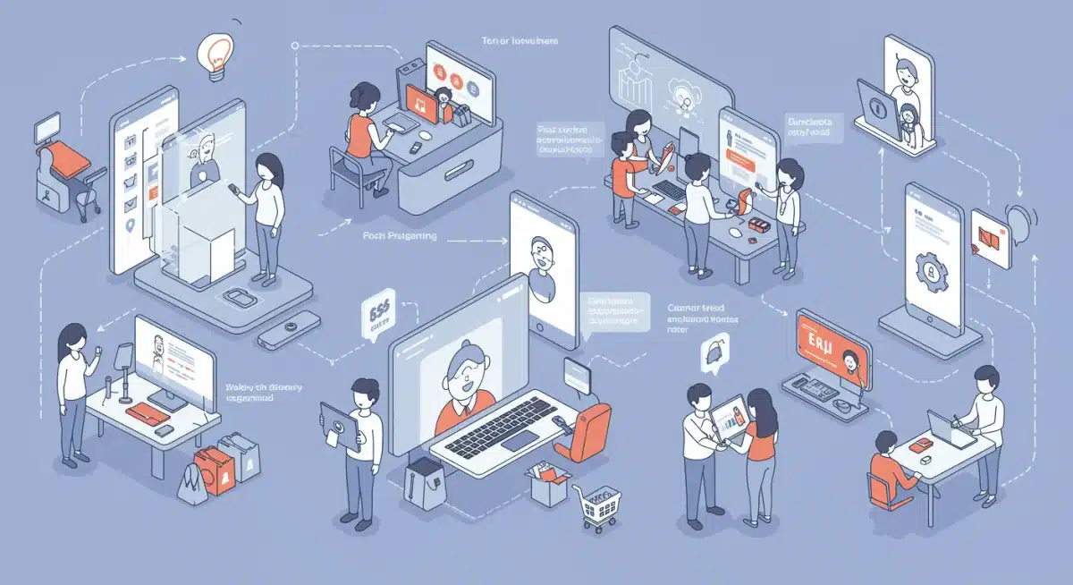 Infographic showing AI personalization touchpoints in e-commerce journey.
