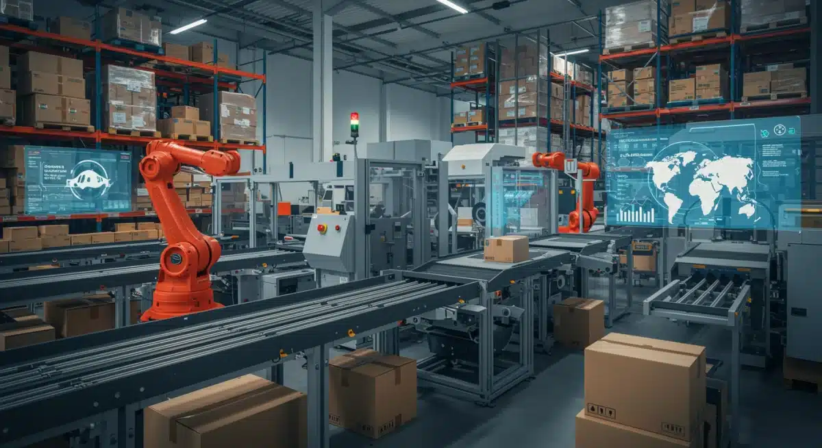 Automated warehouse optimizing international package sorting
