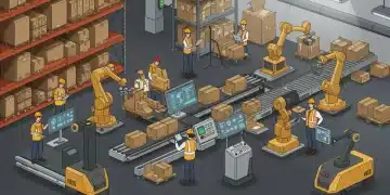 Automated warehouse operations for small businesses with AGVs and robotic arms