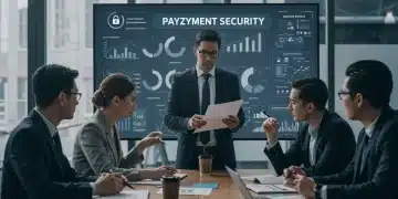 Business team collaborating on PCI DSS 4.0 compliance strategy for e-commerce