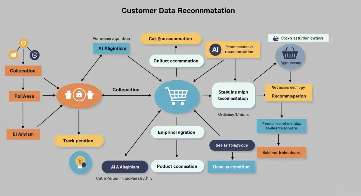 Flowchart depicting the customer data journey for personalized recommendations