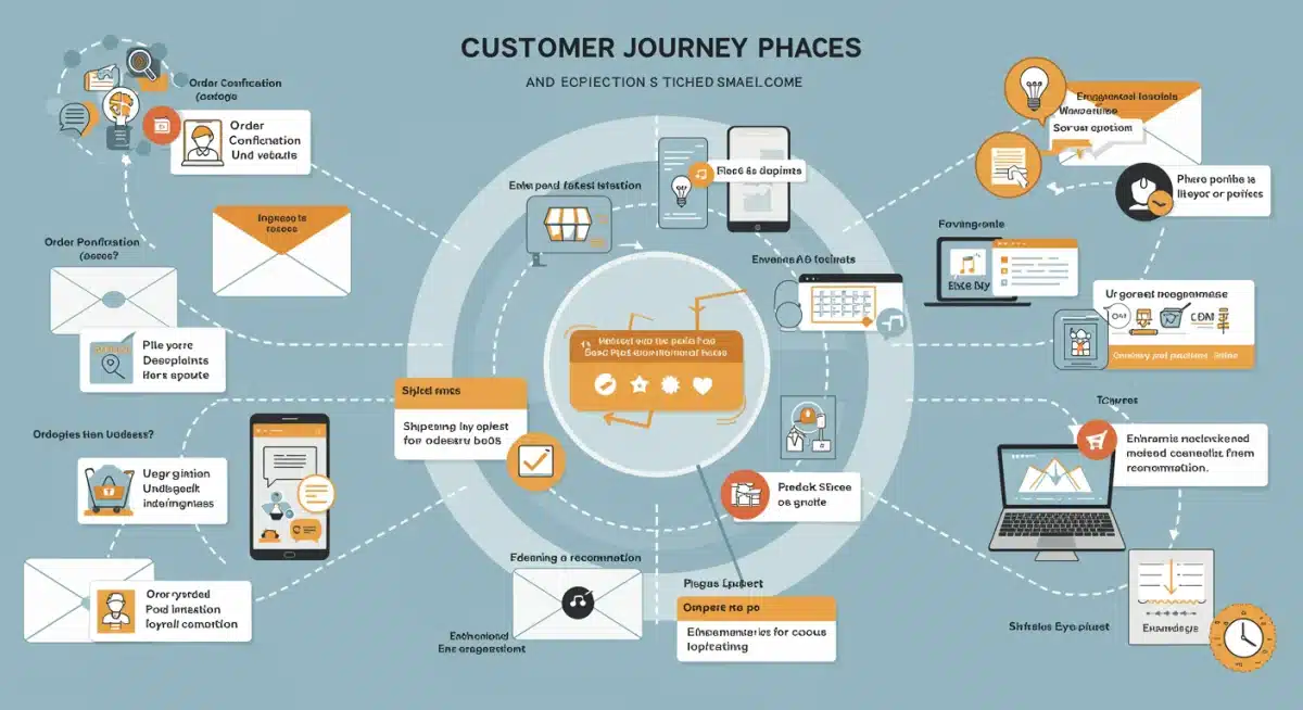 Customer journey map emphasizing post-purchase touchpoints for enhanced engagement and loyalty.