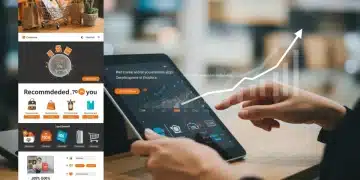 E-commerce interface with personalized product recommendations driving higher AOV