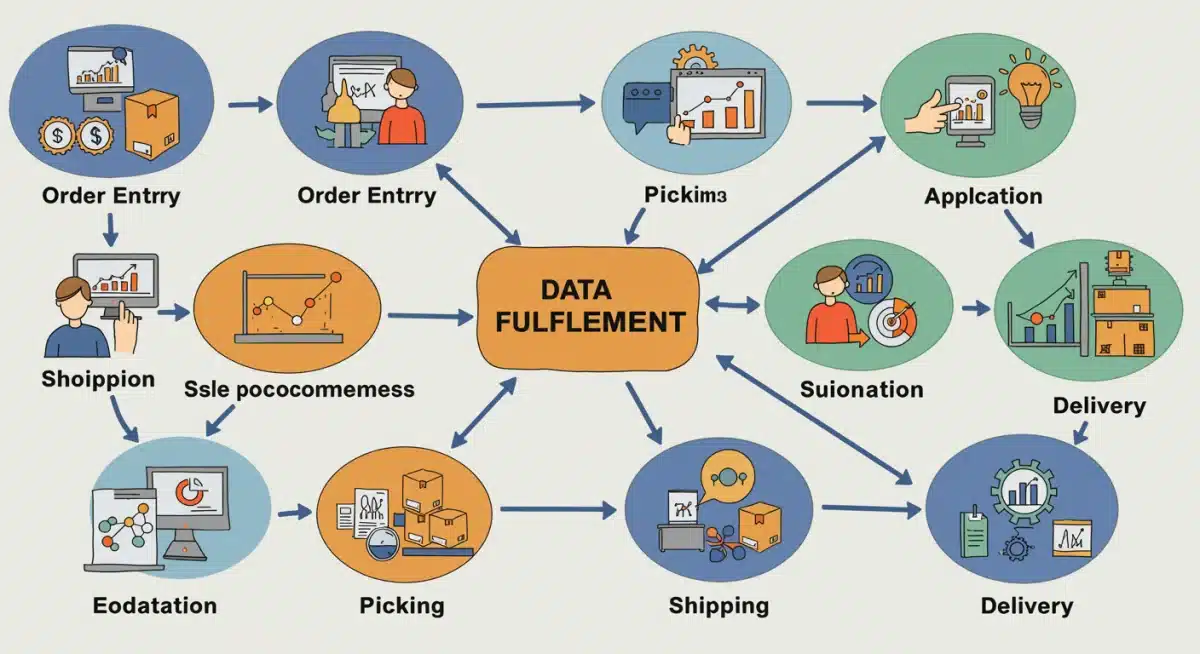 Workflow of data analytics application in a fulfillment process
