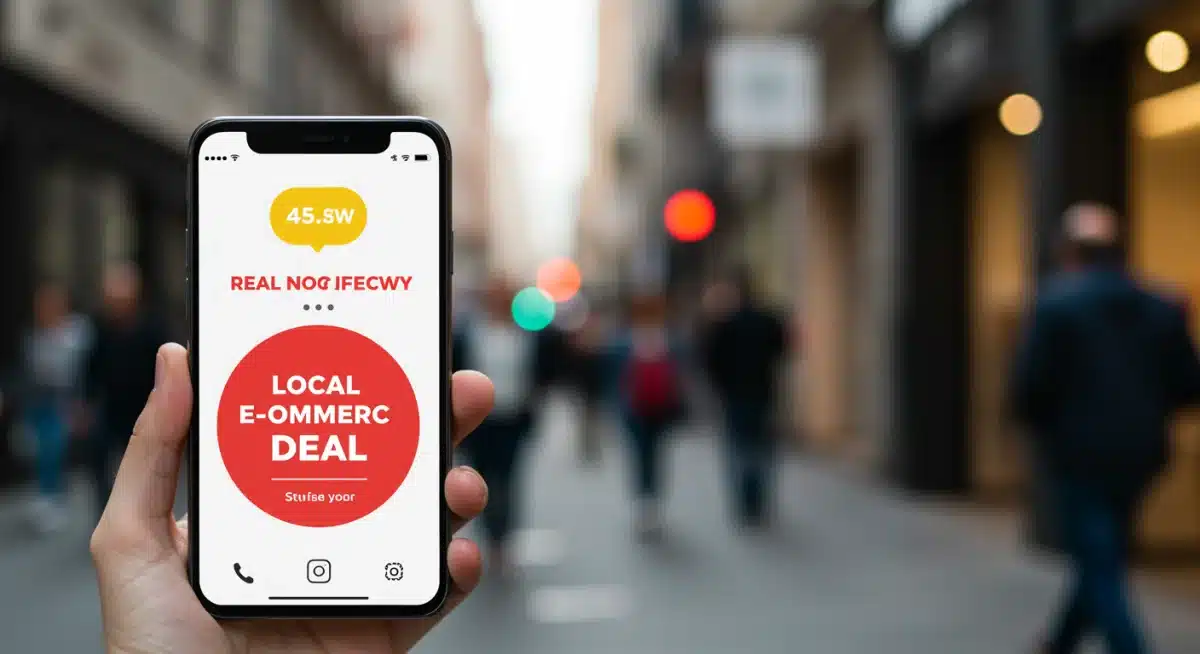 Smartphone showing geofencing push notification for local deal