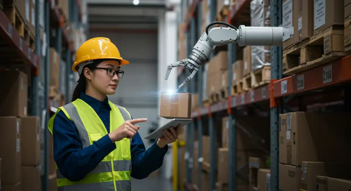 Human-robot collaboration in an AI-driven warehouse