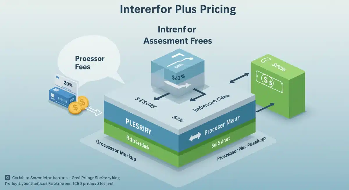 Infographic explaining the components of interchange plus pricing model