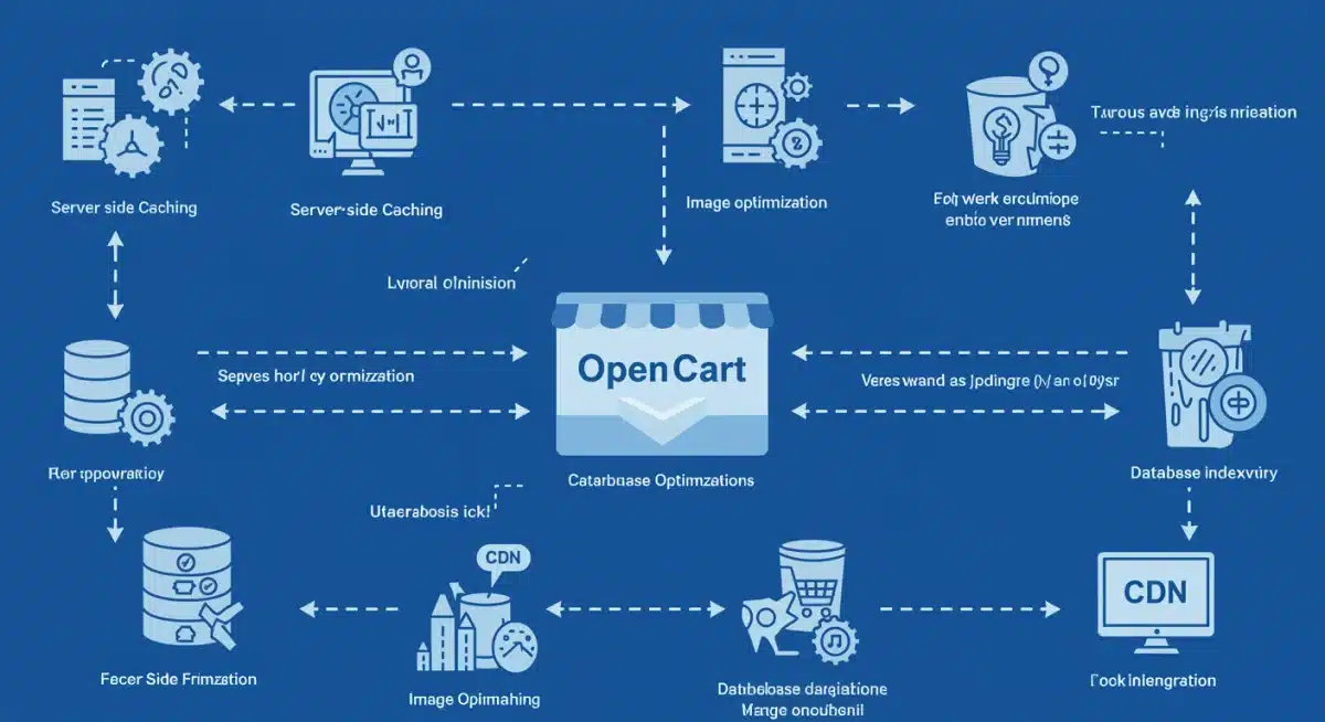 Infographic detailing multi-layered OpenCart performance optimization strategies