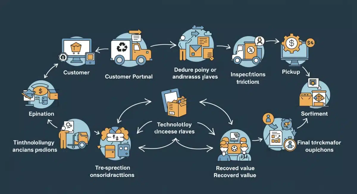 Infographic showing optimized product return lifecycle stages