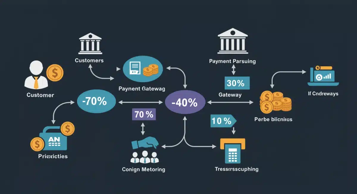 Payment processing flowchart with fee optimization points highlighted