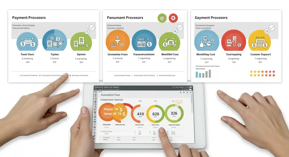 Infographic comparing payment processor features and fees
