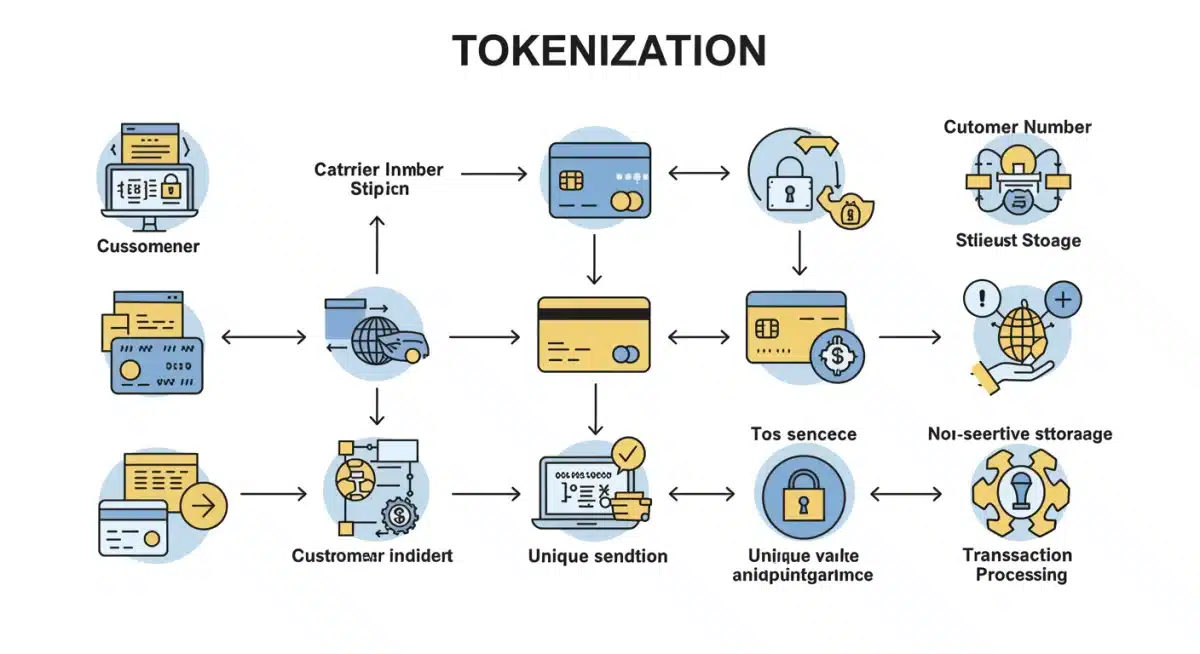 Diagram illustrating payment tokenization process for secure transactions