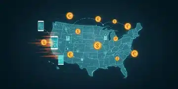 Digital network illustrating real-time payment processing in the U.S.