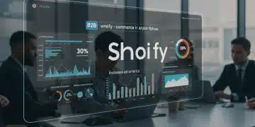 Shopify Plus B2B dashboard showing 30% efficiency gains for US enterprises