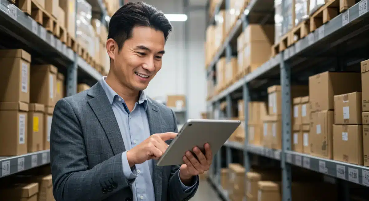 Small business owner efficiently managing inventory with Squarespace's new tools.