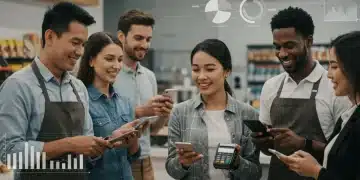 Top 5 U.S. Payment Processors for Small Businesses in 2025 Small business owners happily processing payments with modern terminals