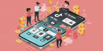 TikTok Shop for 15% Sales Boost in Q1 2025: US Marketing Tactic TikTok Shop interface on a smartphone with sales growth indicators, representing US e-commerce expansion.