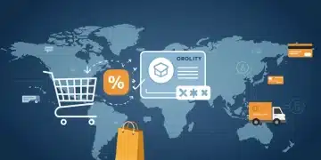 Illustrative graphic showing successful e-commerce checkout and conversion growth in the US.