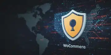 WooCommerce security shield protecting US e-commerce stores from cyber threats.